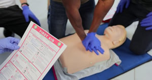 cpr training on a dummy